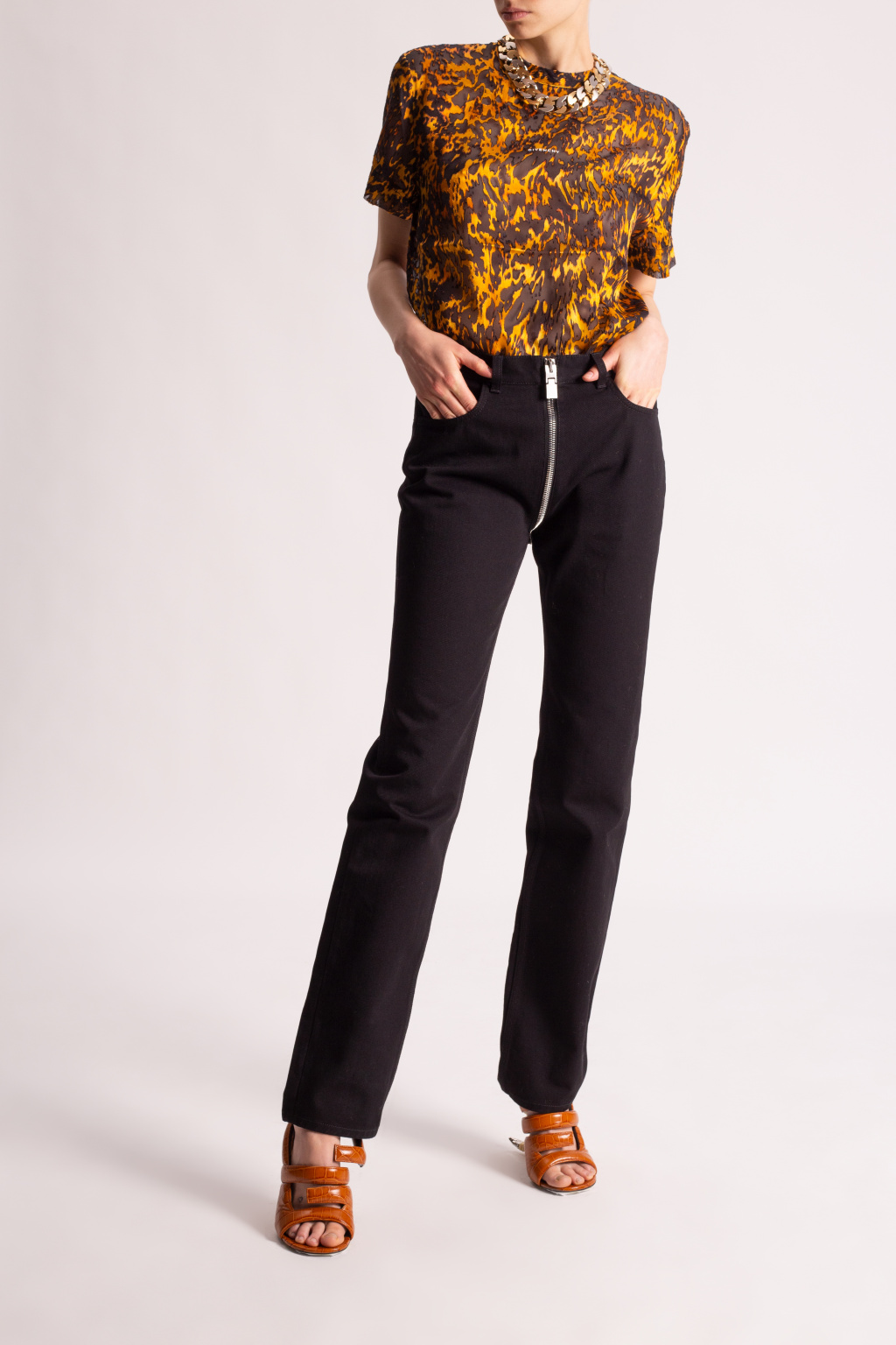Givenchy spodnie z wyszytym logo givenchy spodnie